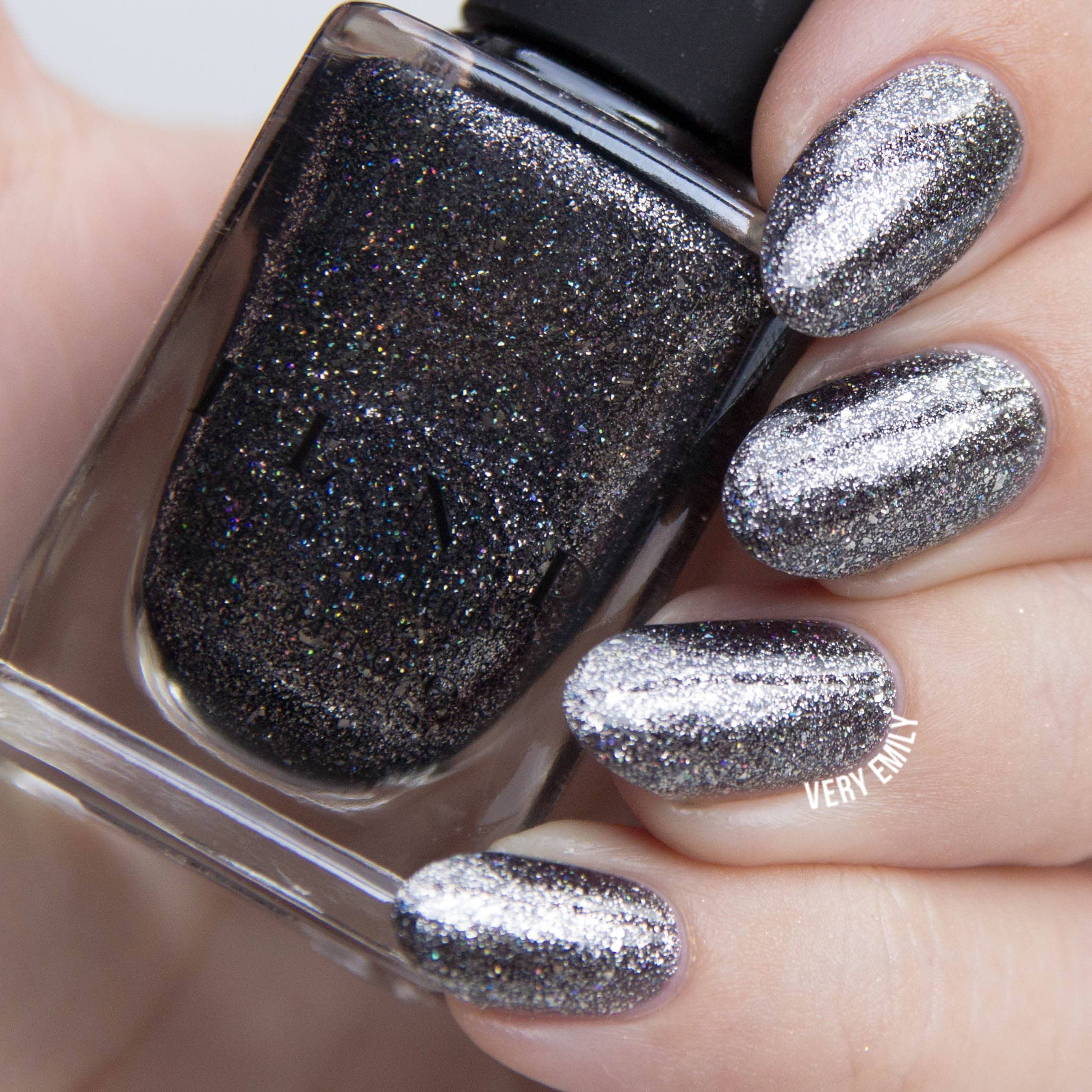 ILNP Private Reserve - Black Holographic Metallic Nail Polish - Image 8
