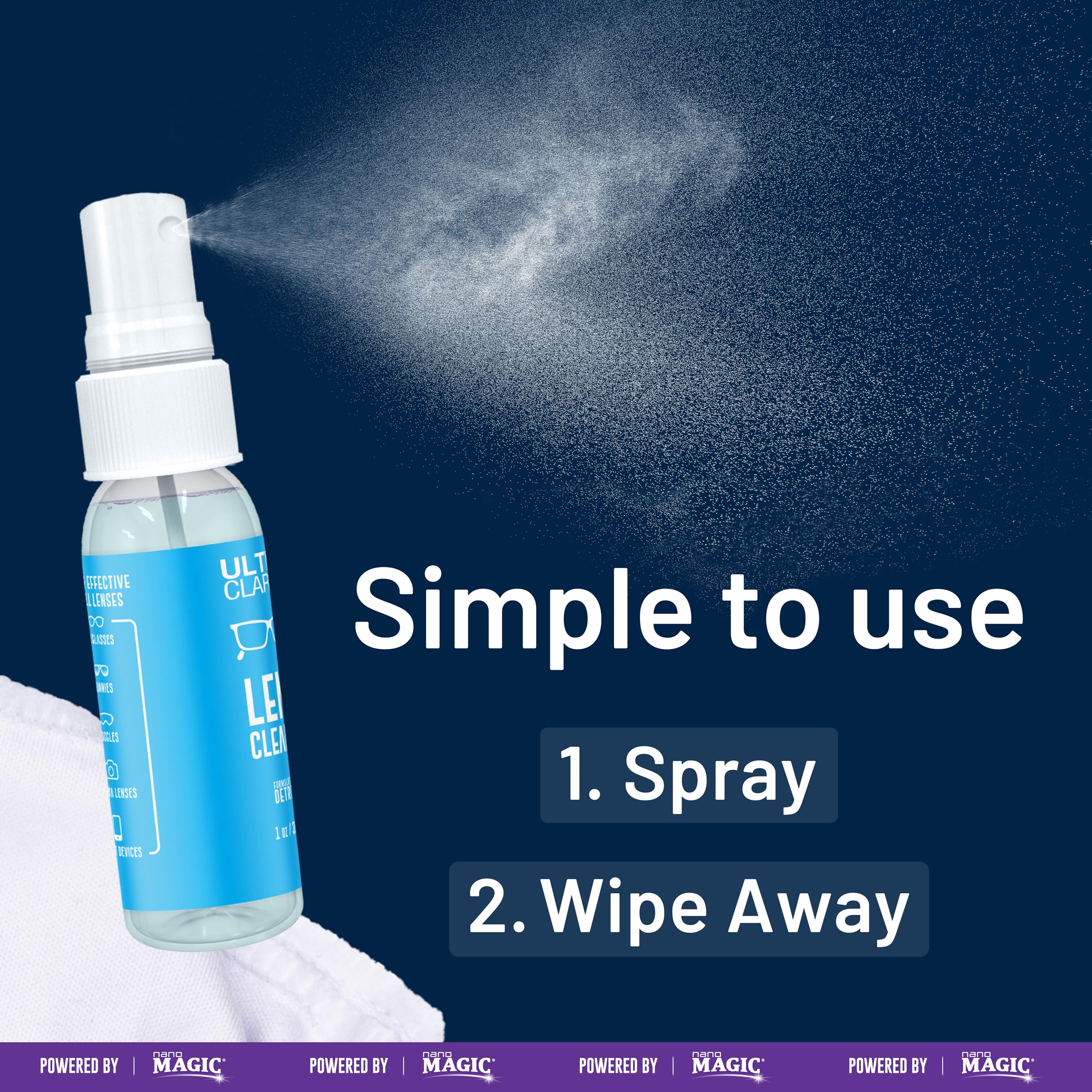 Ultra Clarity | Powered by Nano Magic Eyeglass Lens Cleaning Spray 7oz Value Pack | 1oz Spray, 6oz Refill, Microfiber Cloth | for Glasses, Phone, Electronic Screens, Optic Surfaces, Coated Surfaces - Image 5