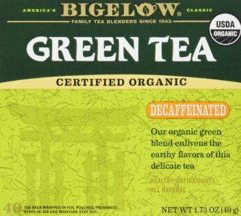 Bigelow Tea, 40 Bags – Organic Decaffeinated Green (2 Pack)