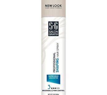 Salon Grafix Shaping Hair Spray Super Hold Unscented 10 oz (Value Pack of 2), Packaging May Vary