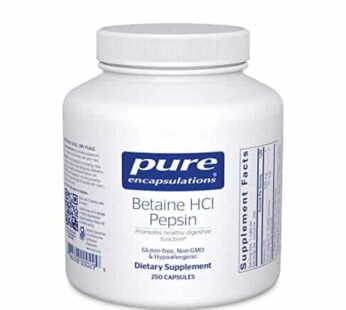 Pure Encapsulations Betaine HCl Pepsin – Digestive Enzymes Supplement for Digestion Aid & Support, Stomach Acid & Nutrient Absorption* – with Betaine HCl Pepsin – 250 Capsules