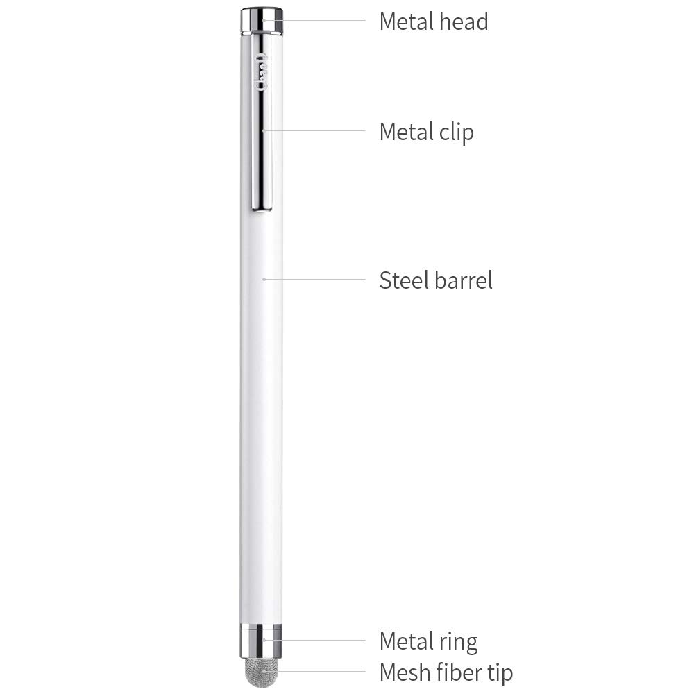 Stylus Pens for Touch Screens, ChaoQ 4 Pcs Mesh Fiber Stylus, with 4 Replaceable Mesh Tips and 4 Replaceable Rubber Tips (Silver, Black, White, Champagne) - Image 4