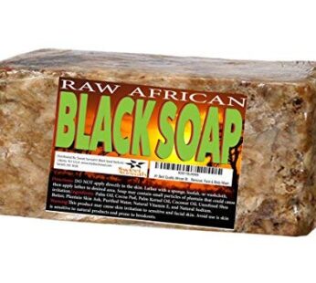 Premium African Black Soap – Pure 1 pound Bulk. Raw Organic Soap for Acne, Dry Skin, Rashes, Burns, Scar Removal, Face & Body Wash, From Ghana West Africa – Authentic African Moisturizer