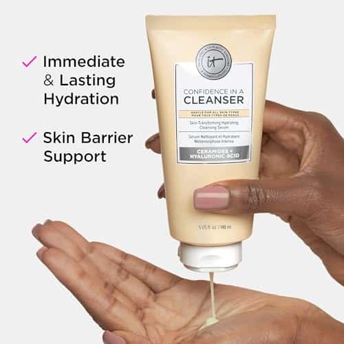 IT Cosmetics Confidence in a Cleanser - Hydrating Face Wash With Hyaluronic Acid & Ceramides - Supports Skin Barrier - Removes Makeup, Oil, and SPF - All Skin Types - Image 3