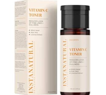 InstaNatural Vitamin C Face Toner, Brightens, Balances pH and Reduces Signs of Aging, Fine Lines and Wrinkles, with Witch Hazel, Lavender and Geranium Oils, 4 Fl Oz