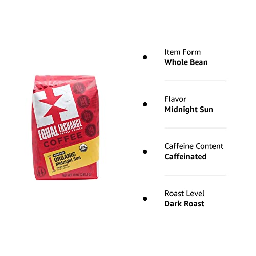 Equal Exchange Organic Whole Bean Coffee, Midnight Sun, 10-Ounce Bag (Pack of 6) - Image 6