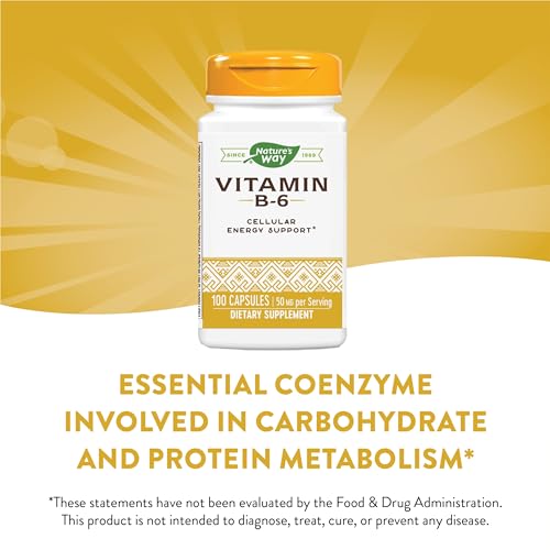 Nature's Way Vitamin B-6 Supplement, Cellular Energy Support*, 50mg per Serving, 100 Capsules - Image 3