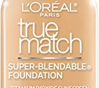 L’Oreal Paris Makeup True Match Super-Blendable Liquid Foundation, Natural Beige W4, 1 Fl Oz,1 Count