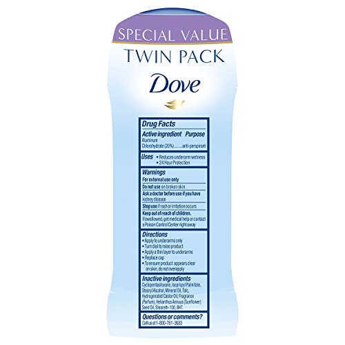 Dove Deodorant, Fresh, 2.6 oz, Twin Pack - Image 2