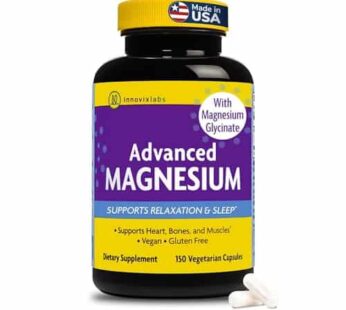 InnovixLabs Advanced Magnesium Capsules – 150 Ct, 210 mg – Chelated Magnesium Glycinate and Malate, High Absorption, Promotes Relaxation, Bones, Muscle Health, Vegan Magnesium Malate Sleep Supplement