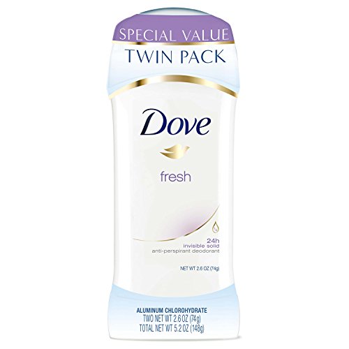 Dove Deodorant, Fresh, 2.6 oz, Twin Pack