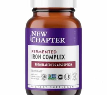 New Chapter Iron Supplement, Whole-Food Fermented Iron Complex Made with Organic Vegetables & Herbs + One Daily Non-Constipating Dose- 60ct, 2 Month Supply