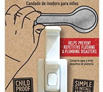 Childproof Toilet Handle Lock (1-Pack, White Button)