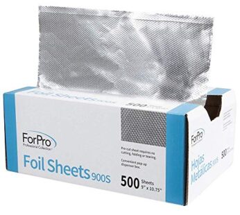 ForPro Embossed Foil Sheets 900S, Aluminum Foil, Pop-Up Dispenser, for Hair Color Application and Highlighting, Food Safe, 9? W x 10.75? L, 500-Count