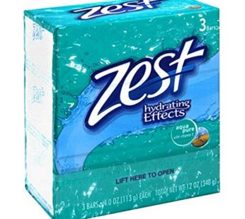 Zest 3 Bar Aqua Pure Soap, 4 oz