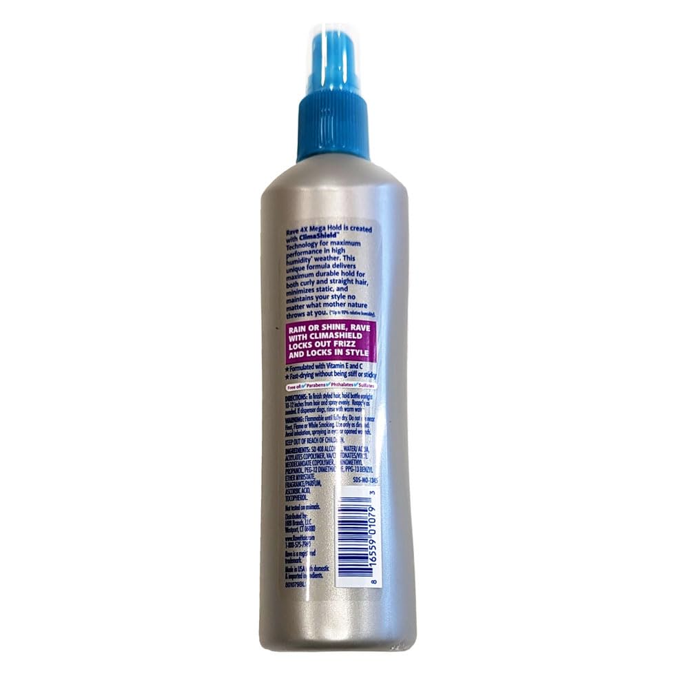 Rave 4X Mega Hairspray with Clima Shield, Unscented 11 oz (Pack of 6) - Image 2