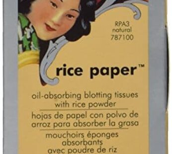 Palladio Rice Paper Facial Tissues for Oily Skin, Face Blotting Sheets Made from Natural Rice, Oil Absorbing Paper with Rice Powder, 2 Sided, Instant Results, Natural, 40 Count, Pack of 1