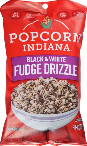 Popcorn Indiana Fudge Drizzled Black & White Popcorn, 6 Oz - Image 2