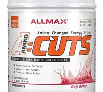 ALLMAX Nutrition AMINOCUTS (ACUTS), Amino-Charged Energy Drink with Taurine, L-Carnitine, Green Coffee Bean Extract, Goji Berry Martini, 30 Servings