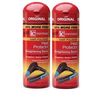 Fantasia High Potency IC Heat Protector Straightening Serum, Hair Polisher, 6 oz (Pack of 2)