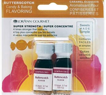 LorAnn Butterscotch SS Flavor, 1 dram bottle (.0125 fl oz – 3.7ml – 1 teaspoon) – Twin pack blistered