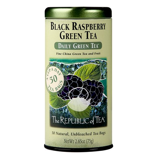 The Republic of Tea - Black Raspberry Green Tea, 50 Tea Bags, Tin | Flavored Berry Tea | Caffeinated - Image 2
