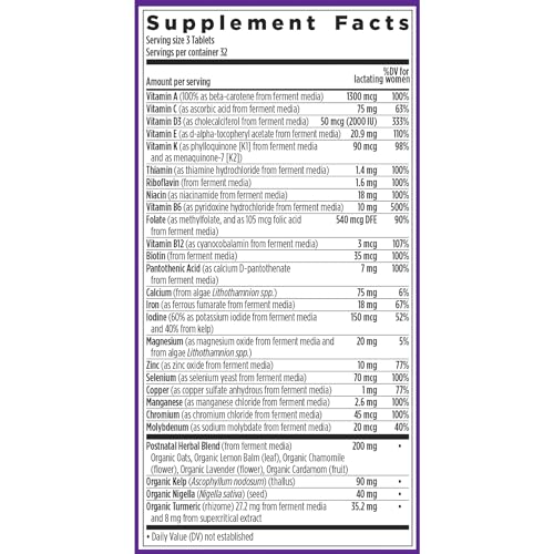 New Chapter, Postnatal Vitamins Lactation Supplement, Complete Multivitamin with Fermented Vitamin D3 + B Vitamins, Made with Organic Vegetables & Herbs, Non-GMO Ingredients, 96 Count - Image 6