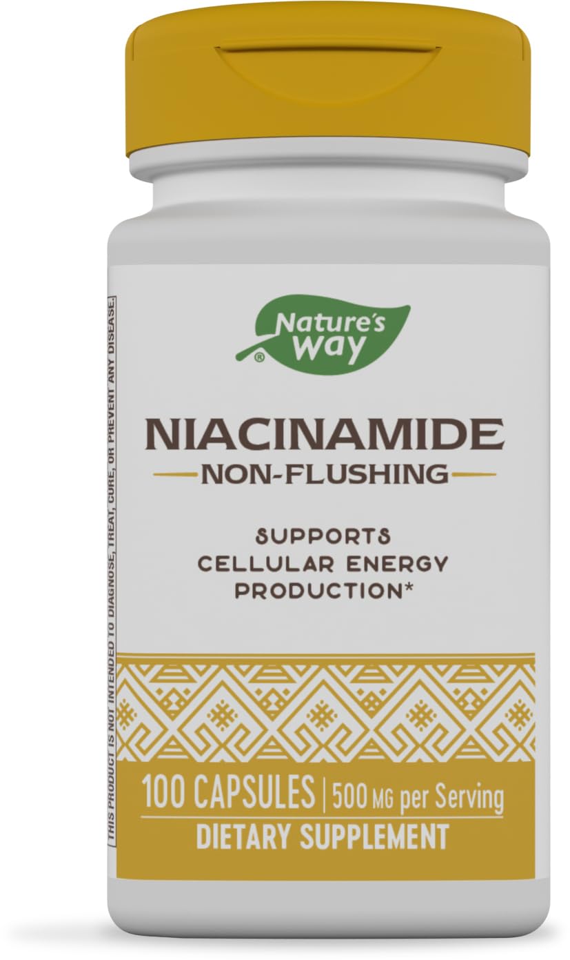 Nature's Way Niacinamide, Supports Cellular Energy*, 500mg per Serving, 100 Capsules