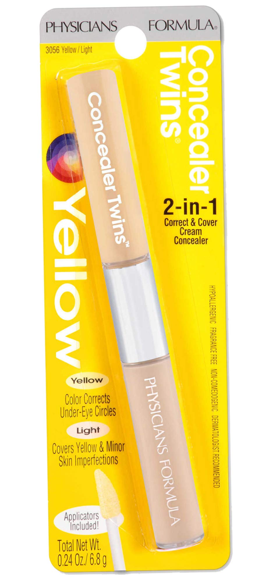 Physicians Formula Cream Dual-Ended Concealer Stick Yellow/Light, Neutralizing, Dark Circles, Scars, Blemishes, Eyes - Image 3