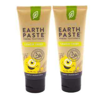 Redmond Earthpaste – Natural Non-Fluoride Toothpaste, 4 Ounce Tube (2 Pack, Lemon Twist)