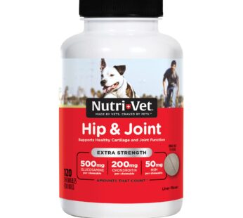 Nutri-Vet Hip & Joint Chewable Dog Supplements- Formulated with Glucosamine & Chondroitin for Dogs- 120 Count