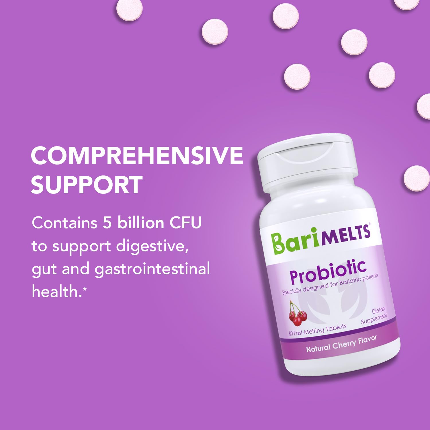 BariMelts Probiotic - 2 Month Supply (60 Fast-Dissolving Tablets) - Post-Op Bariatric Probiotics for Digestive Health? - Image 2
