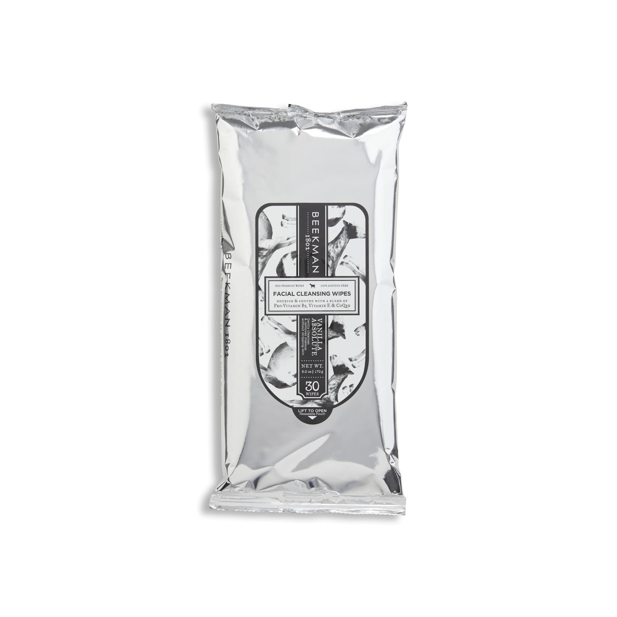 Beekman 1802 GOAT Milk Face Wipes, 30 Count, Skin Cleaning Wipe