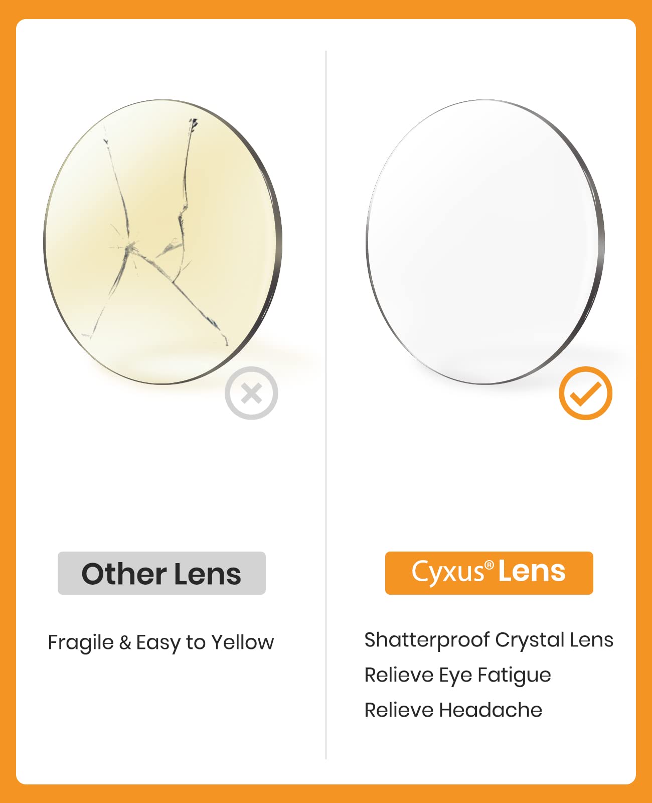 Cyxus Blue Light Glasses Computer Glasses UV Blocking Filter Eyeglasses Frame - Image 6