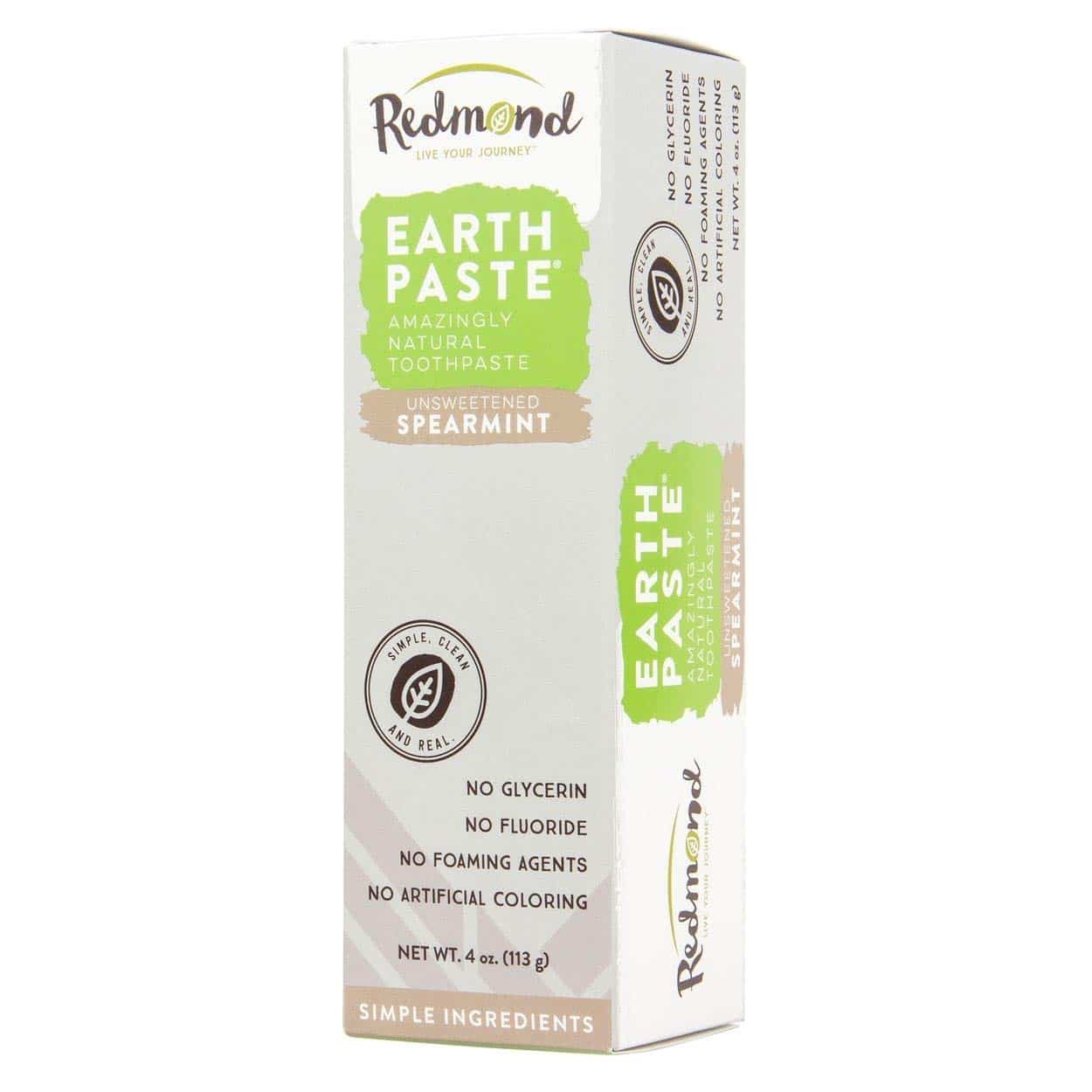 Redmond Earthpaste - All Natural Non-Fluoride Toothpaste, Unsweetened Spearmint 4 Ounce Tube (2 Pack) - Image 3