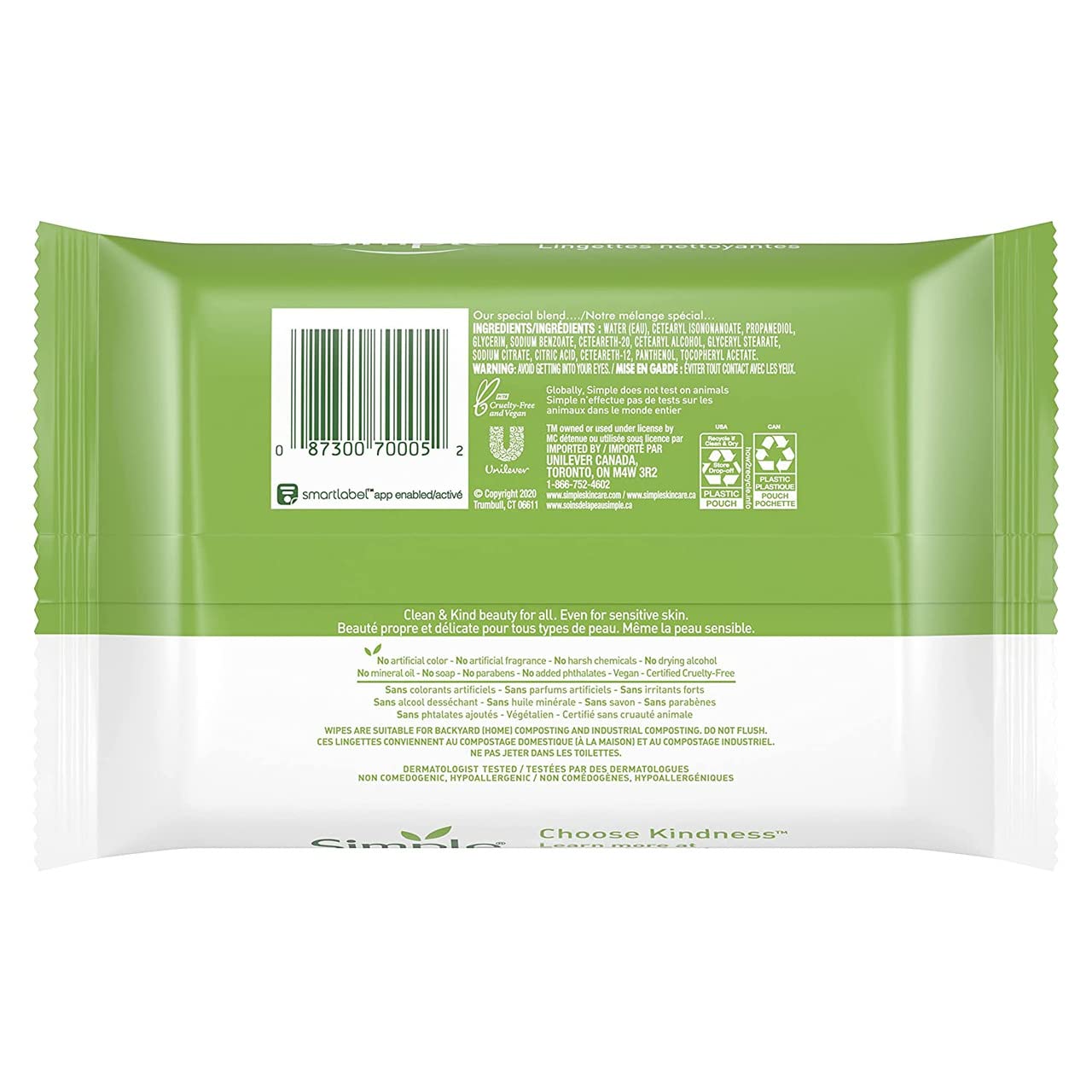 Simple Cleansing Facial Wipes 25 Count (Pack of 3) - Image 2