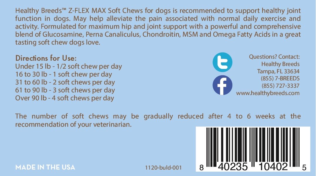 Healthy Breeds Bulldog Z-Flex Max Hip and Joint Soft Chews 50 Count - Image 4