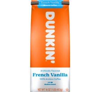 Dunkin’ Donuts French Vanilla Ground Coffee – 453g (16oz.)