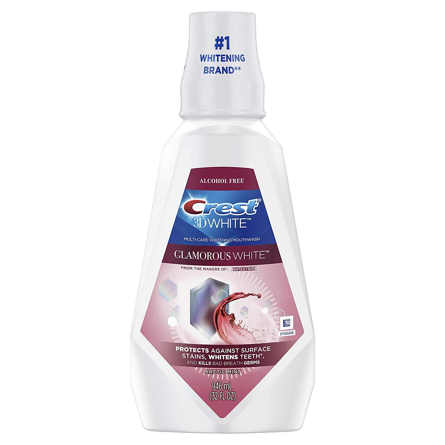 Crest 3D White Multi-Care Whitening Rinse, Glamorous White, Fresh M...