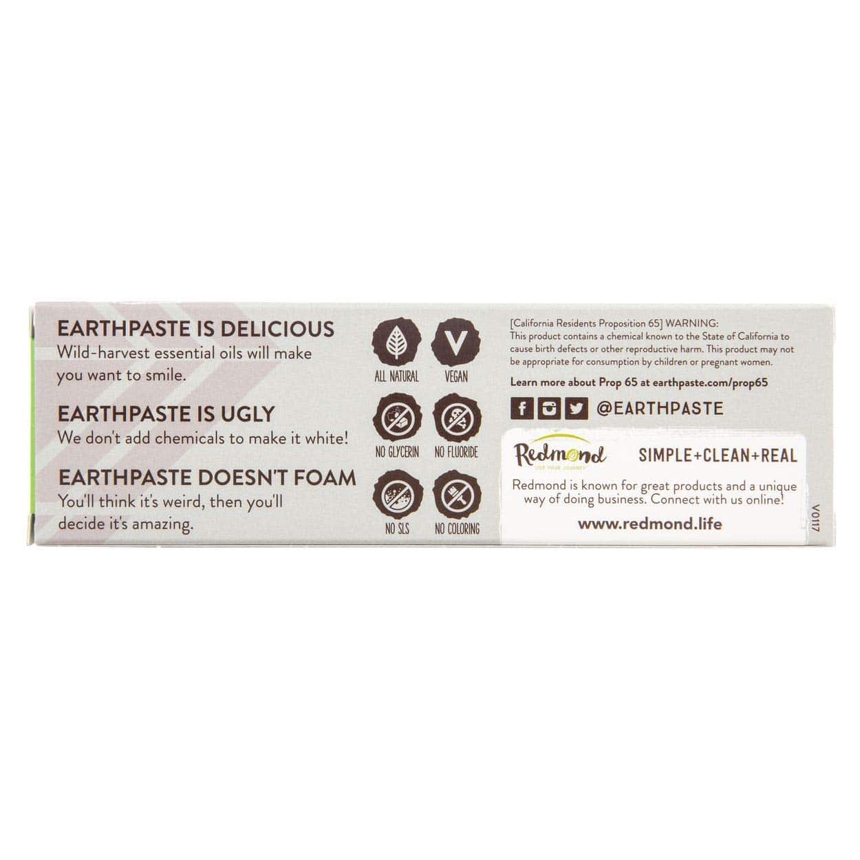 Redmond Earthpaste - All Natural Non-Fluoride Toothpaste, Unsweetened Spearmint 4 Ounce Tube (2 Pack) - Image 4