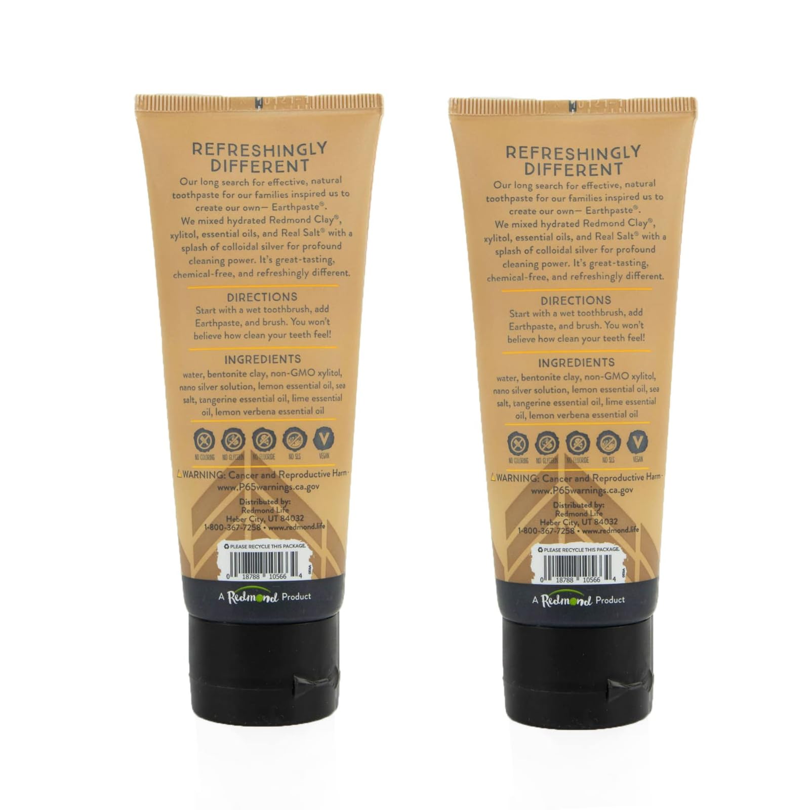Redmond Earthpaste - Natural Non-Fluoride Toothpaste, 4 Ounce Tube (2 Pack, Lemon Twist) - Image 2