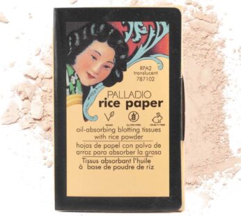 Palladio Rice Paper Facial Tissues for Oily Skin, Face Blotting Sheets Made from Natural Rice, Oil Absorbing Paper with Rice Powder, 2 Sided, Instant Results, Translucent, 40 Count, Pack of 1