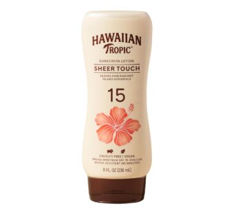 Hawaiian Tropic Sheer Touch Ultra Radiance Lotion Sunscreen SPF 15, 8oz | Hawaiian Tropic Sunscreen SPF 15, Sunblock, Broad Spectrum Sunscreen, Oxybenzone Free Sunscreen, Body Sunscreen, 8oz