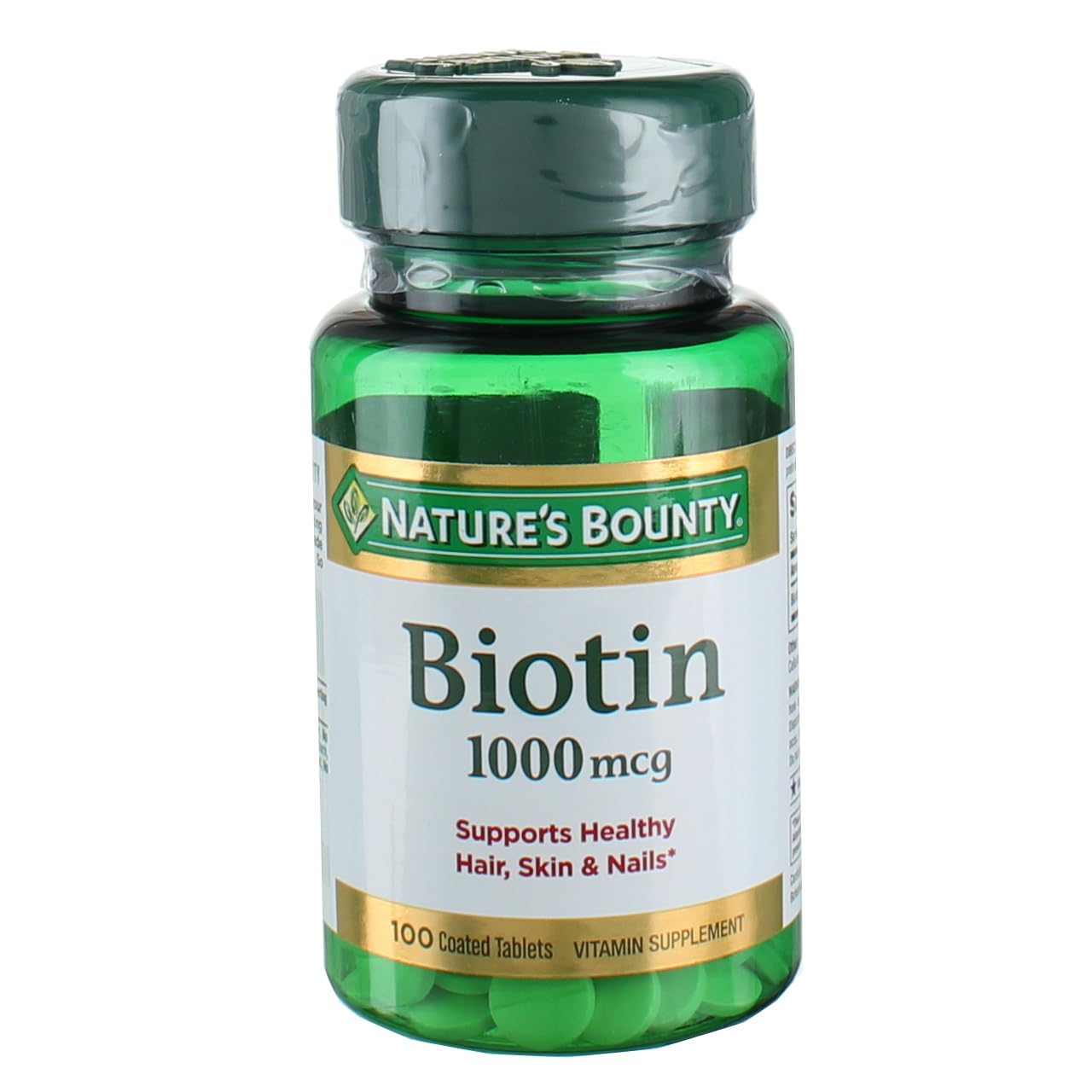 Nature's Bounty Biotin 1000 mcg Tablets 100 Count (Pack of 3)