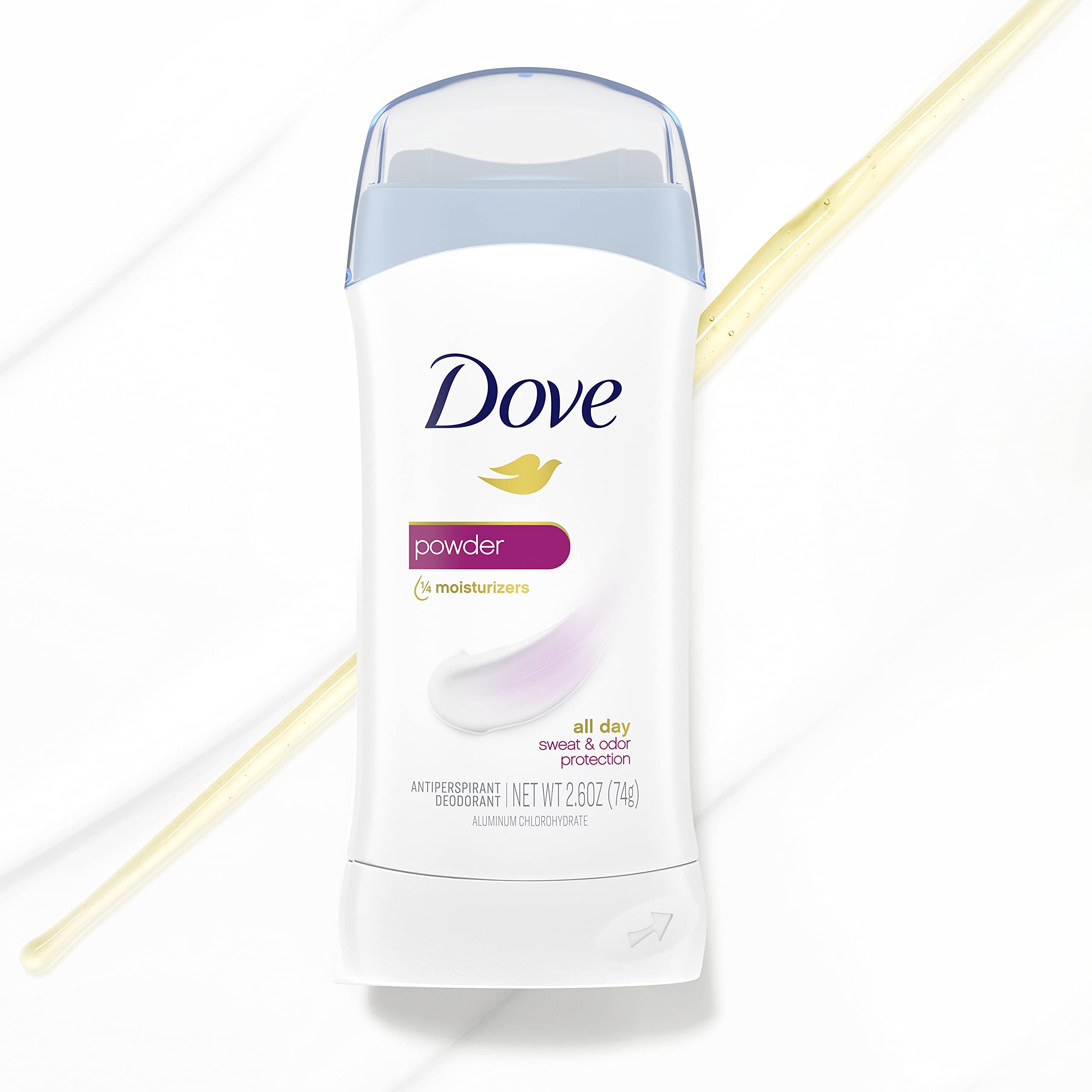 Dove Invisible Solid Antiperspirant Deodorant Stick for Women, Powder, For All Day Underarm Sweat & Odor Protection 2.6 oz - Image 2