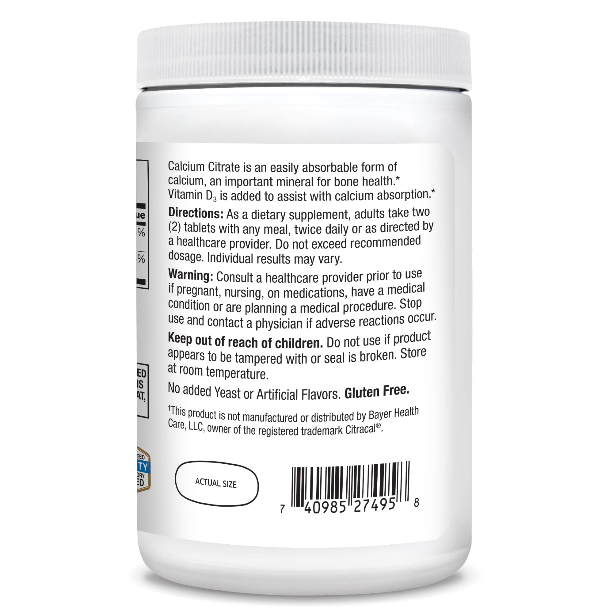 21st Century Vitamins Calcium Citrate Plus D3 Maximum Tablets, 400 Count - Image 6