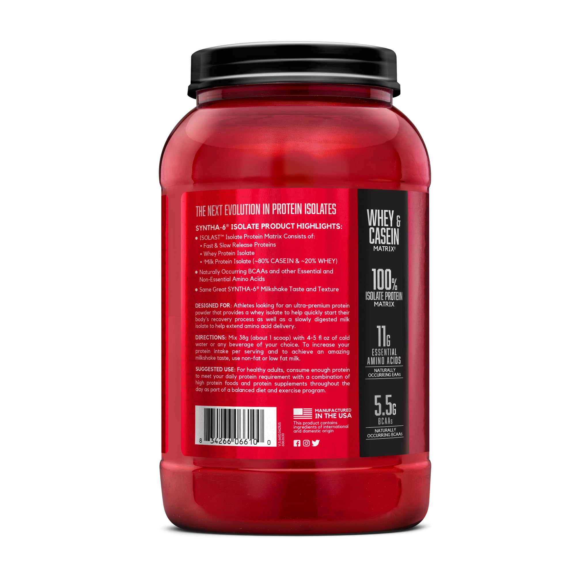 BSN SYNTHA-6 Isolate Protein Powder, Vanilla Protein Powder with Whey Protein Isolate, Milk Protein Isolate, Flavor: Vanilla Ice Cream, 24 Servings - Image 9