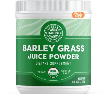 Vimergy Barley Grass Juice Powder ? Clean Superfood Formula ? Promotes Cardiovascular Health* ? Organic, Vegan & Gluten-Free ? Regular Size 250g
