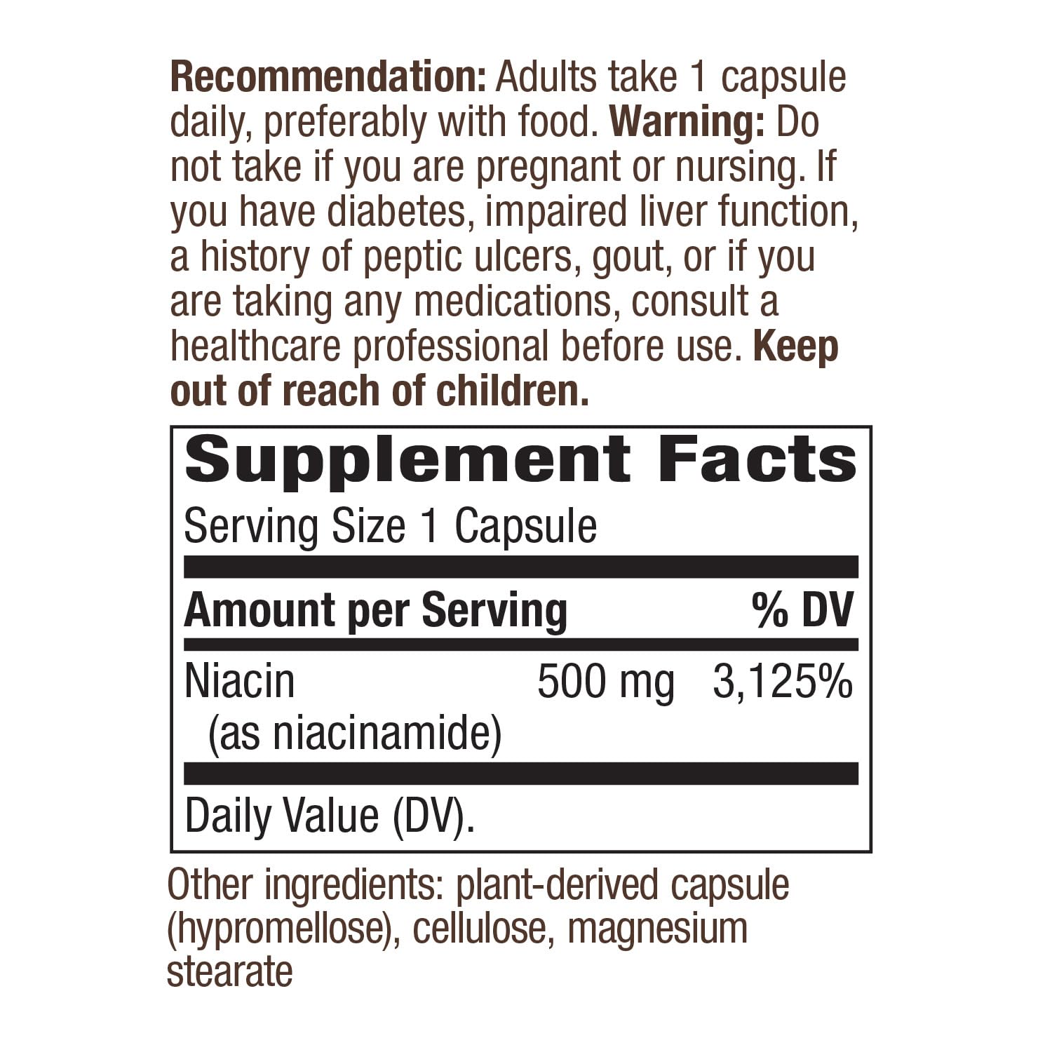 Nature's Way Niacinamide, Supports Cellular Energy*, 500mg per Serving, 100 Capsules - Image 2