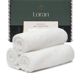 White Washcloths Set of 6 Soft Facial Cloths 10? x 10? 100% Viscose Derived from Bamboo Spa-Like Feel Silky Face Cloth for Skin Cleansing